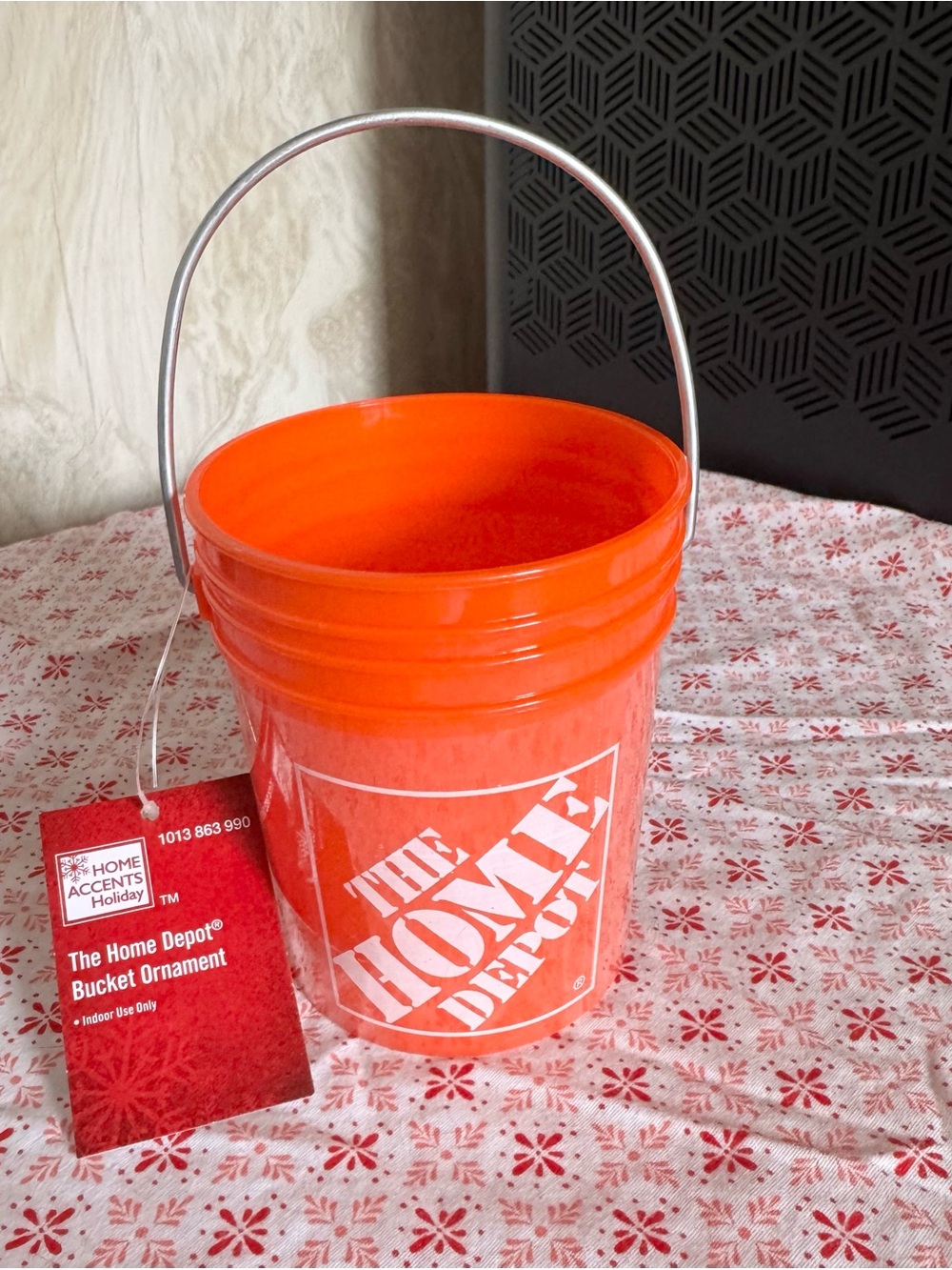 The Home Depot Orange Mini Bucket Holiday Ornament